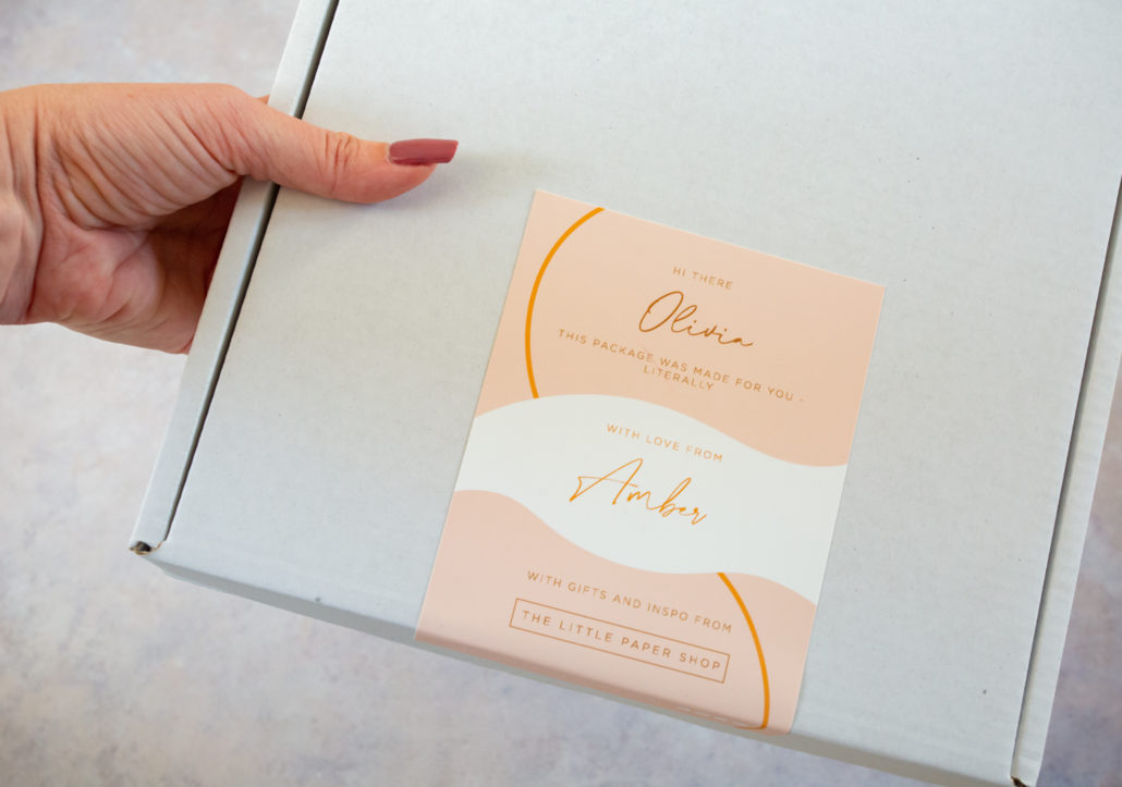 Personalise our Gift Boxes from The Little Paper Shop, with your choice of label design for a personalised finish
